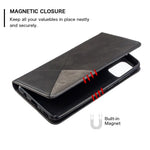 Geometric Leather Phone Case Card Holder Shell for Samsung Galaxy A41 (Global Version)