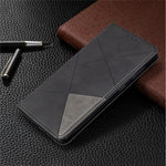 Geometric Leather Phone Case Card Holder Shell for Samsung Galaxy A41 (Global Version)