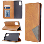 Geometric Leather Phone Case Card Holder Shell for Samsung Galaxy A41 (Global Version)