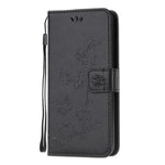 Imprint Butterfly Flower Wallet Leather Cell Phone Case for Samsung Galaxy A41 (Global Version)