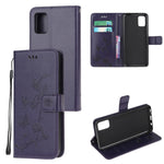 Imprint Butterfly Flower Wallet Leather Cell Phone Case for Samsung Galaxy A41 (Global Version)