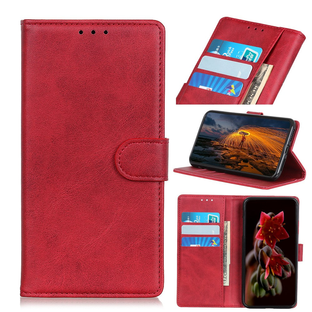Matte Skin Leather Stand Cover with Wallet Cell Phone Case for Samsung Galaxy A31