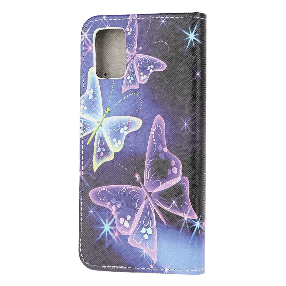 Pattern Printing Cross Texture Leather Wallet Case for Samsung Galaxy A51 5G