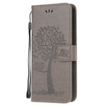 Imprint Tree Owl-mønster Magnetisk pung PU-lædercover til Samsung Galaxy A51 5G