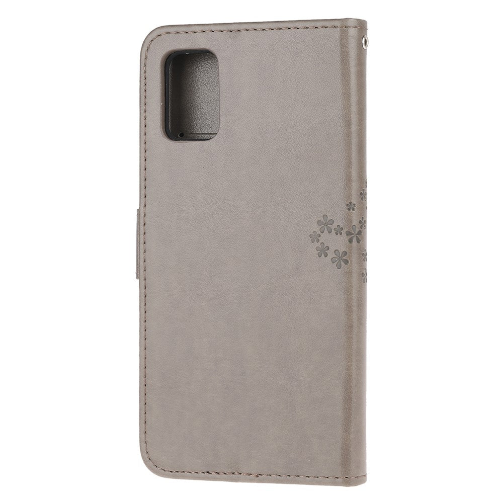 Imprint Tree Owl-mønster Magnetisk pung PU-lædercover til Samsung Galaxy A51 5G