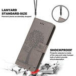 Imprint Tree Owl-mønster Magnetisk pung PU-lædercover til Samsung Galaxy A51 5G