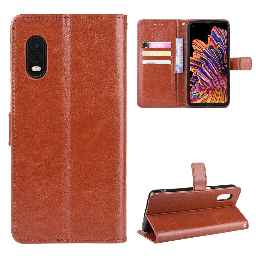 Crazy Horse Skin Unique Design PU Leather Shell for Samsung Galaxy Xcover Pro