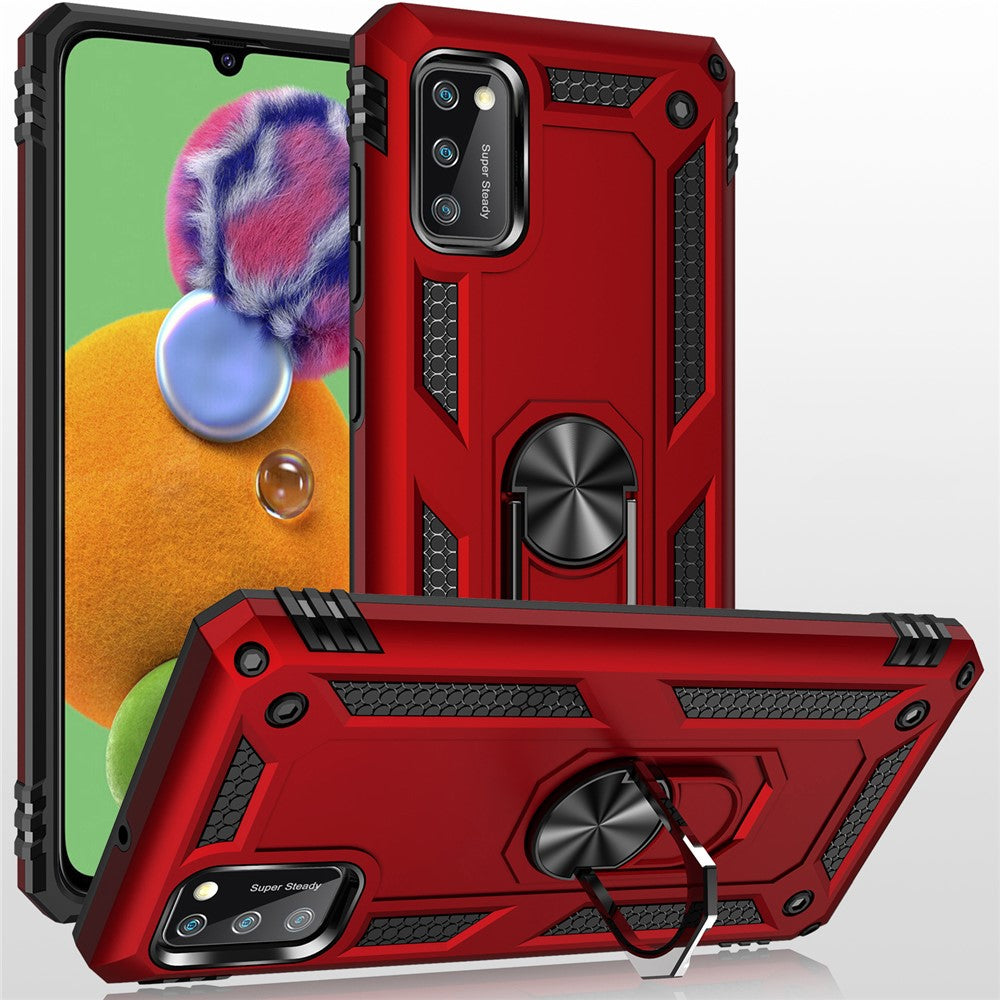 Hybrid PC TPU Kickstand Armor Phone Shell Case for Samsung Galaxy A41 (Global Version)