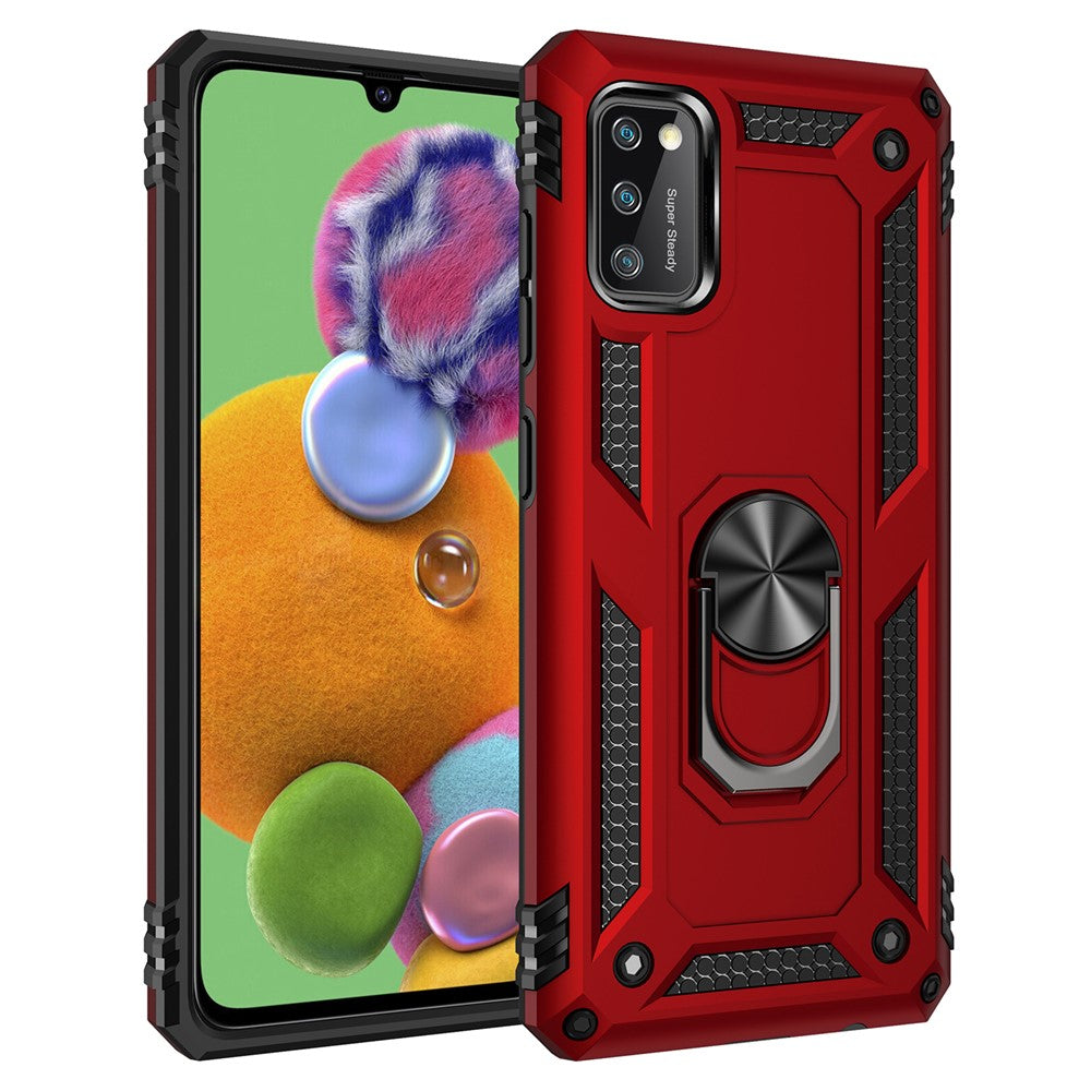 Hybrid PC TPU Kickstand Armor Phone Shell Case for Samsung Galaxy A41 (Global Version)