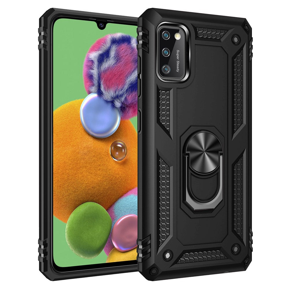 Hybrid PC TPU Kickstand Armor Phone Shell Case for Samsung Galaxy A41 (Global Version)