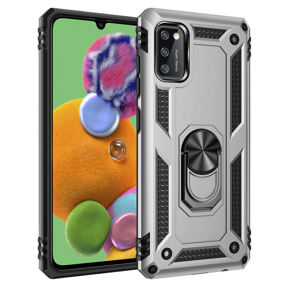 Hybrid PC TPU Kickstand Armor Phone Shell Case for Samsung Galaxy A41 (Global Version)