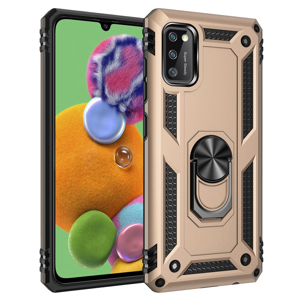 Hybrid PC TPU Kickstand Armor Phone Shell Case for Samsung Galaxy A41 (Global Version)