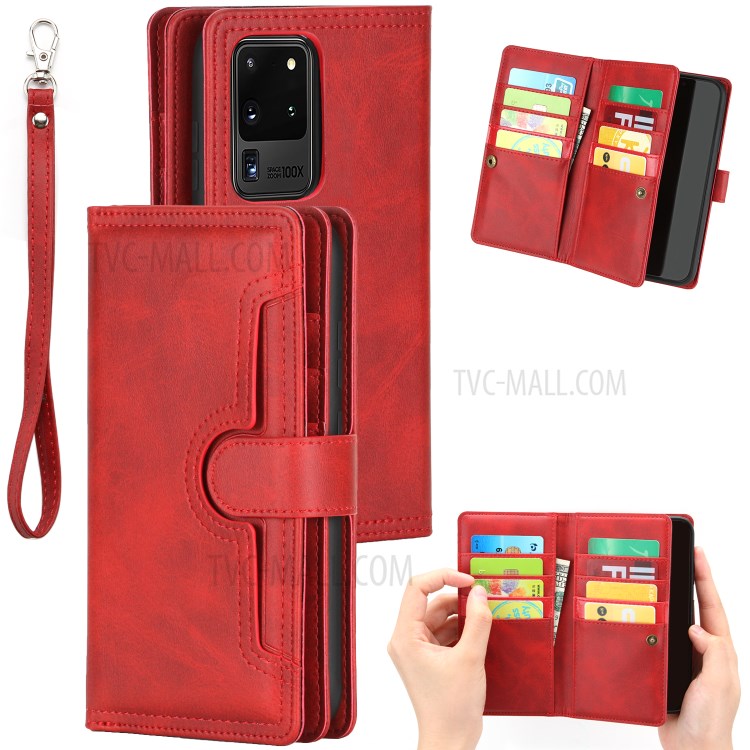 Multiple Card Slots Leather Shell Case Cover for Samsung Galaxy S20 Ultra