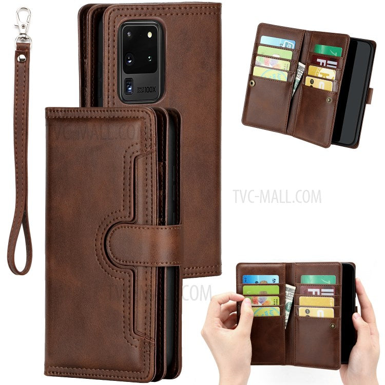 Multiple Card Slots Leather Shell Case Cover for Samsung Galaxy S20 Ultra