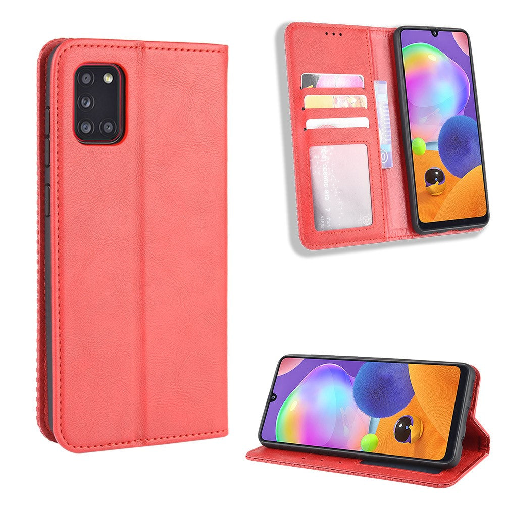 Retro Auto-absorbed Special Design Leather Cover for Samsung Galaxy A31