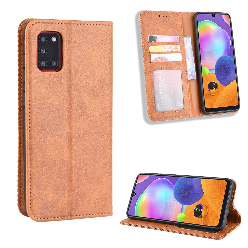 Retro Auto-absorbed Special Design Leather Cover for Samsung Galaxy A31