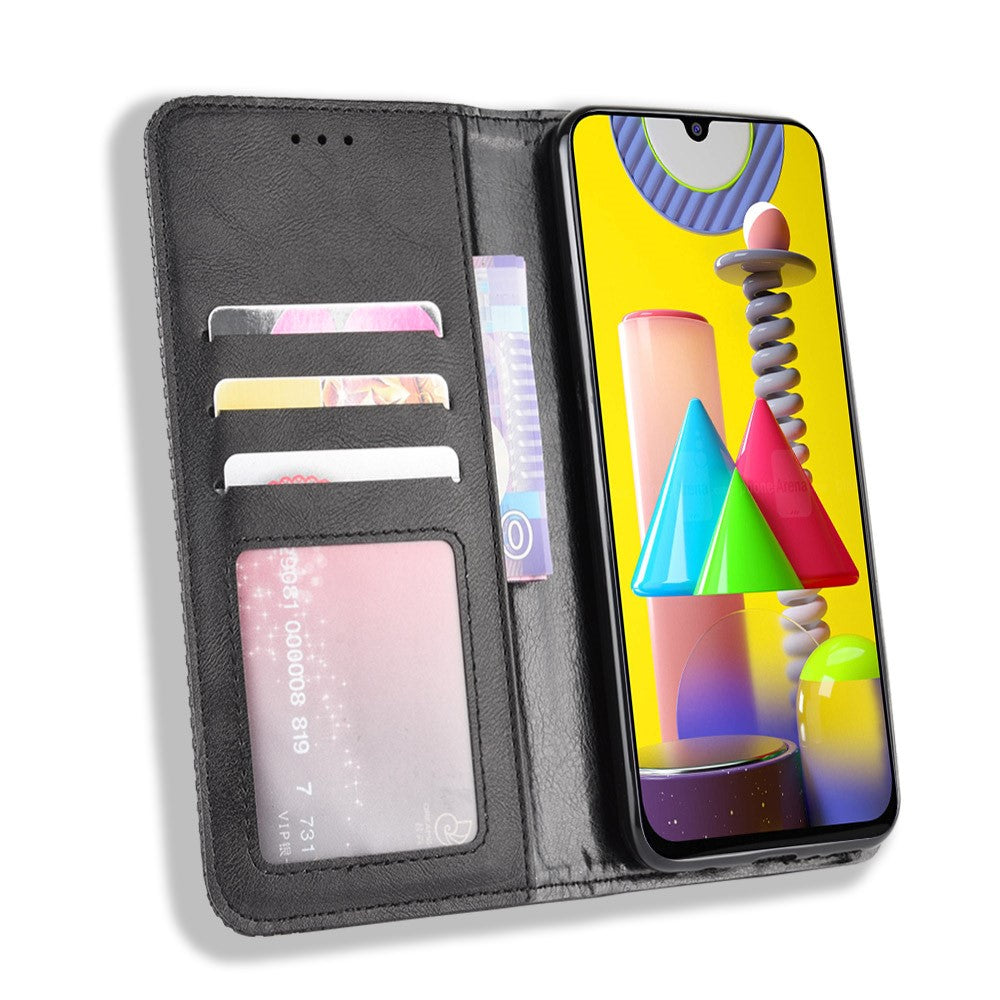 Magnetic Retro Leather Wallet Phone Case for Samsung Galaxy M31