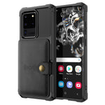 Leather Coated TPU with Wallet Kickstand Shell with Built-in Magnetic Sheet for Samsung Galaxy S20 Ultra