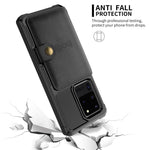 Leather Coated TPU with Wallet Kickstand Shell with Built-in Magnetic Sheet for Samsung Galaxy S20 Ultra