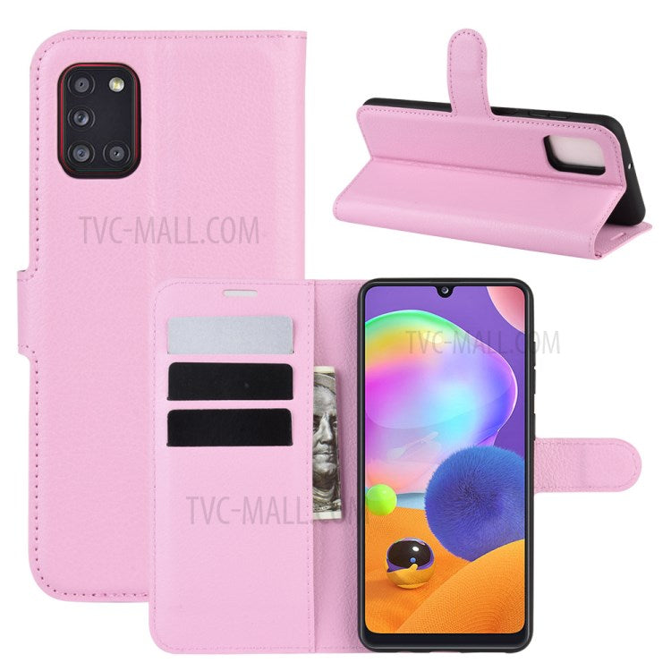 Litchi Surface Plånboksfodral i Läder för Samsung Galaxy A31