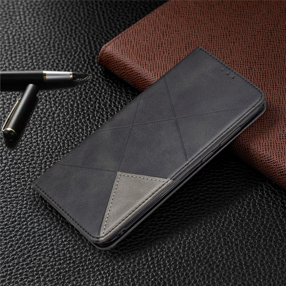 Geometriskt mönster självabsorberande läderfodral med kortplatser för Samsung Galaxy A11 (EU-version) / M11