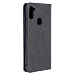 Geometriskt mönster självabsorberande läderfodral med kortplatser för Samsung Galaxy A11 (EU-version) / M11