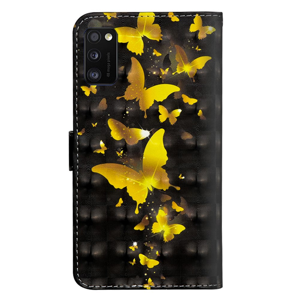 Light Spot Decor Patterns Wallet Case Leather Cover with Lanyard for Samsung Galaxy A41 (Global Version)