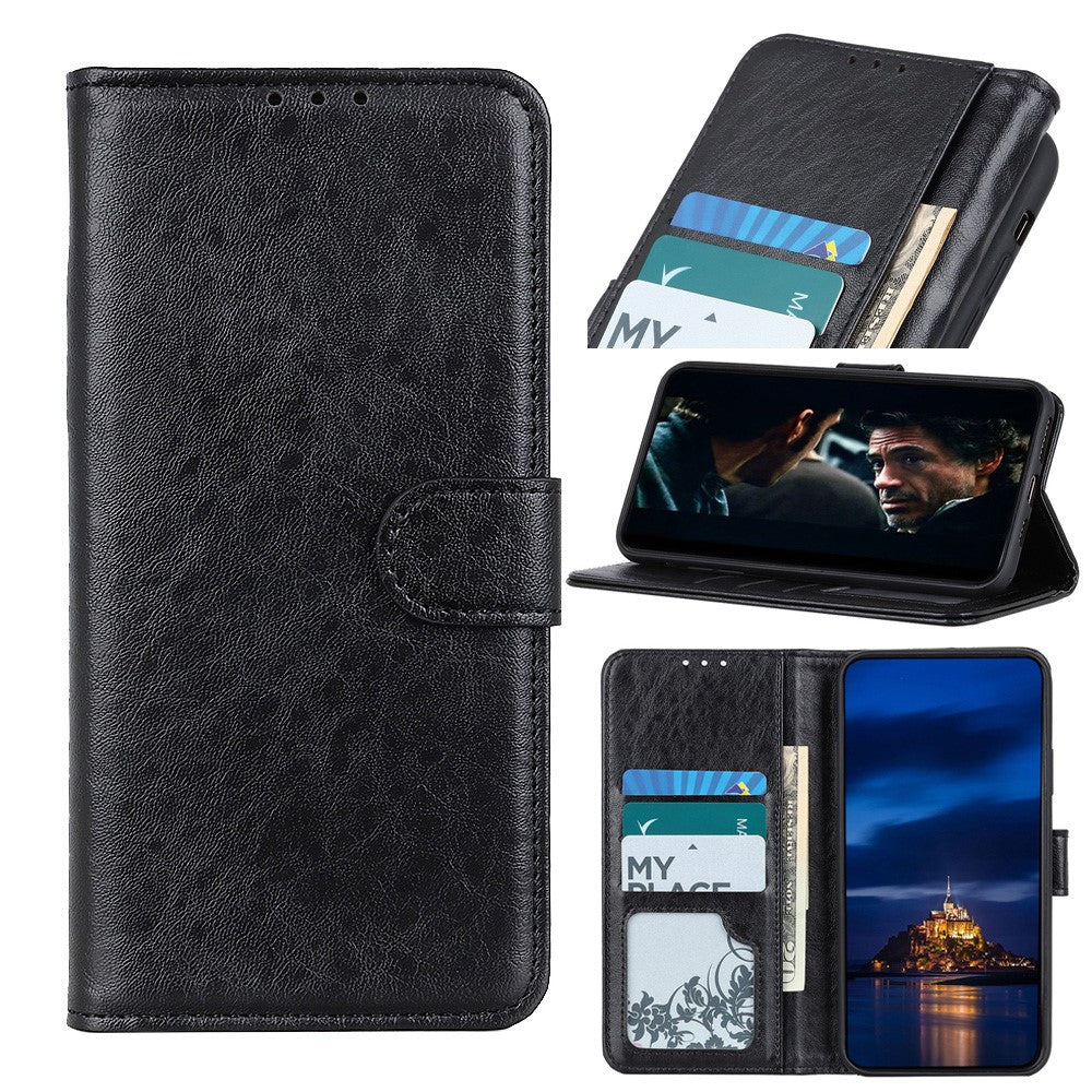 For Samsung Galaxy A41 (Global Version) Crazy Horse Leather Shell with Wallet Stand Case