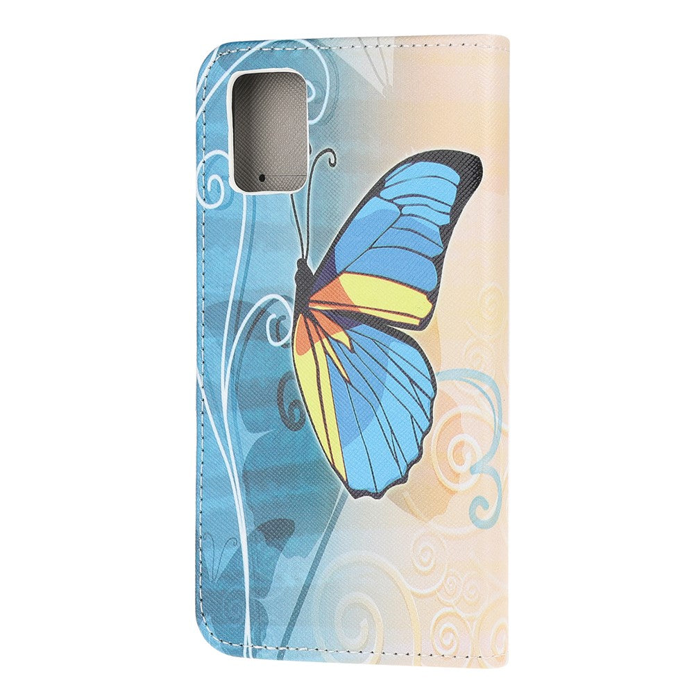 Cross Texture Patterned Flip Leather Shell Wallet Stand Phone Cover for Samsung Galaxy A31