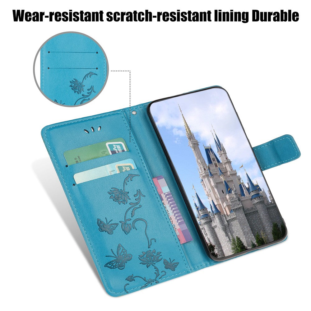 Imprint Butterfly Flowers Leather with Wallet Case for Samsung Galaxy A31