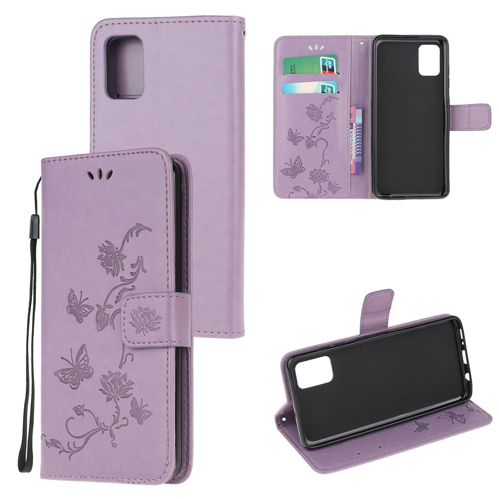 Imprint Butterfly Flowers Leather with Wallet Case for Samsung Galaxy A31