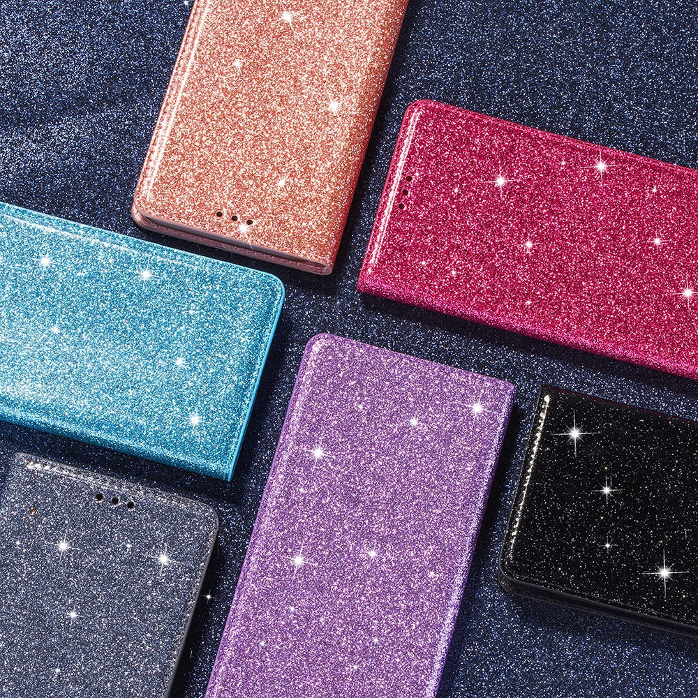 Flash Powder Auto-absorberande Läderkortsskal för Samsung Galaxy A41 (Global Version)
