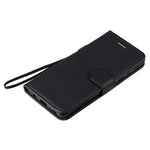 For Samsung Galaxy A41 (Global Version) Case Solid Color Leather Mobile Cover Wallet Stand with Strap