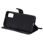 For Samsung Galaxy A41 (Global Version) Case Solid Color Leather Mobile Cover Wallet Stand with Strap