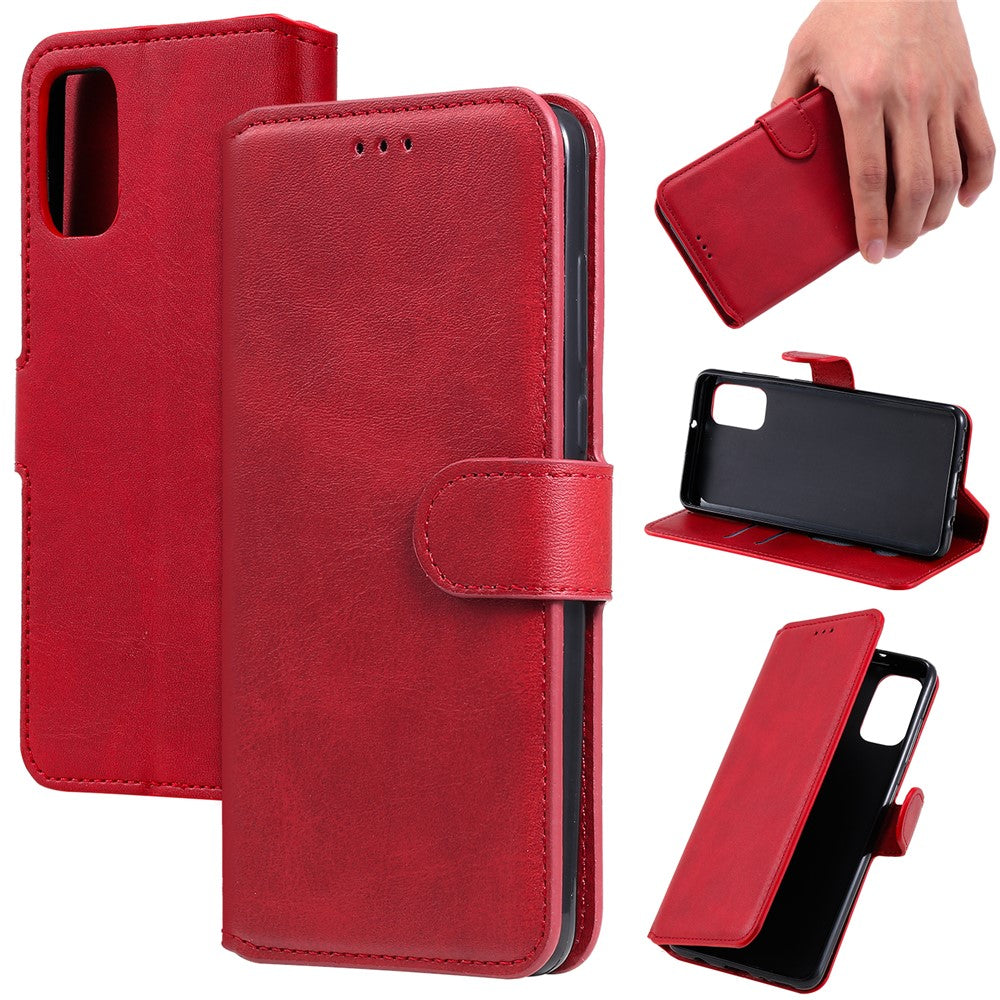 PU læderpung stativ magnetisk cover til Samsung Galaxy A41 (global version)