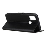 Litchi Skind Læder Pung Telefonetui til Samsung Galaxy A21s, Stand Flip Stødsikker Smartphonebeskytter