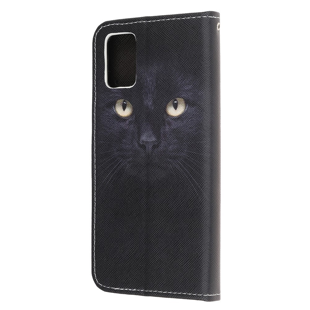 Newly Patterns Cross Texture Leather Wallet Case with Strap for Samsung Galaxy A41 (Global Version)