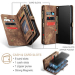 CASEME 008-serien för Samsung Galaxy A71 SM-A715 TPU-fodral med flera fack i PU-läder – Vintage