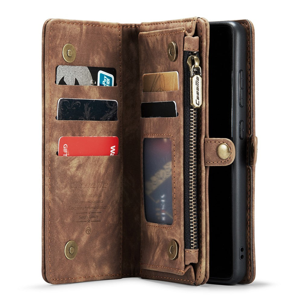 CASEME 008-serien för Samsung Galaxy A71 SM-A715 TPU-fodral med flera fack i PU-läder – Vintage