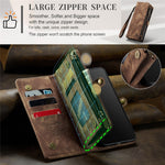 CASEME 008-serien för Samsung Galaxy A71 SM-A715 TPU-fodral med flera fack i PU-läder – Vintage
