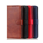 For Samsung Galaxy A21s Crazy Horse Texture PU Leather Flip Folio Stand Wallet Phone Case Cover