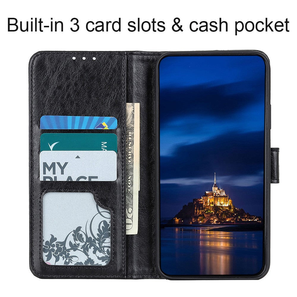For Samsung Galaxy A21s Crazy Horse Texture PU Leather Flip Folio Stand Wallet Phone Case Cover