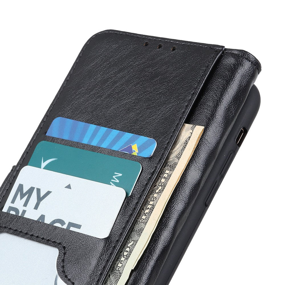 For Samsung Galaxy A21s Crazy Horse Texture PU Leather Flip Folio Stand Wallet Phone Case Cover