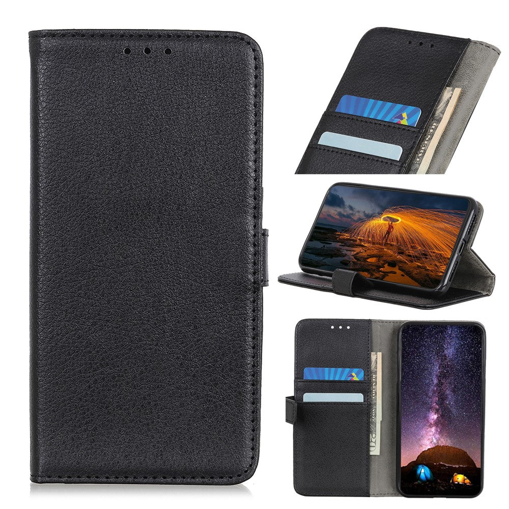 Litchi Skin Leather Wallet Stand Phone Case for Samsung Galaxy A21s