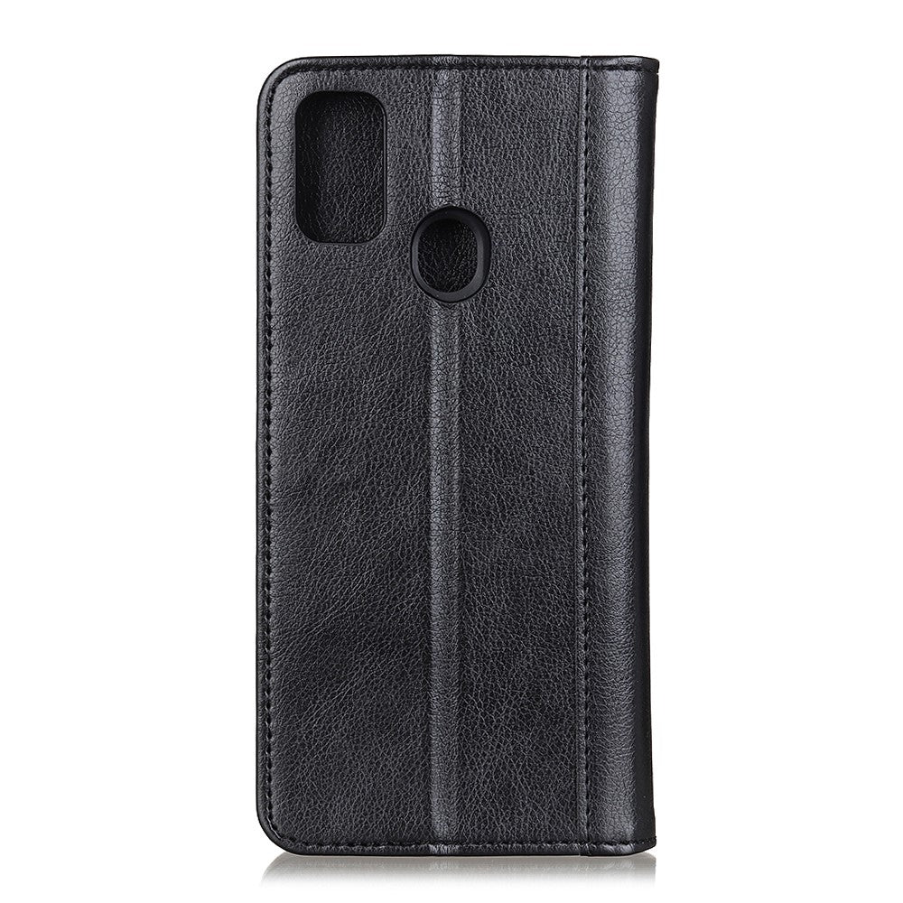Litchi Skin-autoabsorberende Spaltlæder Telefoncover til Samsung Galaxy A21s