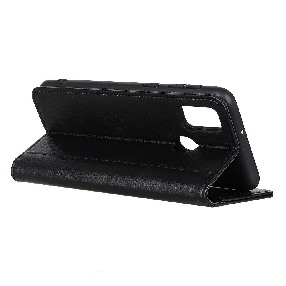 Litchi Skin-autoabsorberende Spaltlæder Telefoncover til Samsung Galaxy A21s