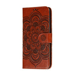 Imprint Mandala Flower Leather Wallet Case with Lanyard for Samsung Galaxy A41 (Global Version)