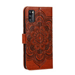 Imprint Mandala Flower Leather Wallet Case with Lanyard for Samsung Galaxy A41 (Global Version)