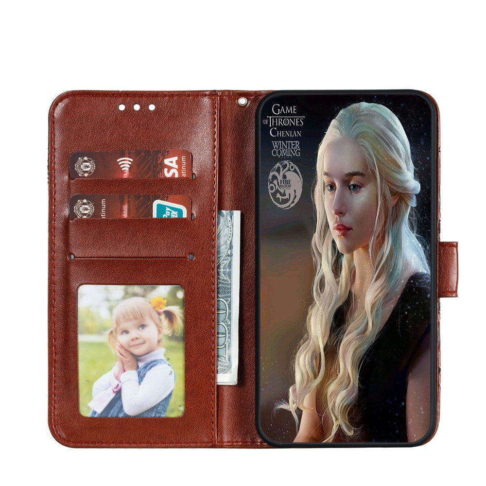 Imprint Mandala Flower Leather Wallet Case with Lanyard for Samsung Galaxy A41 (Global Version)