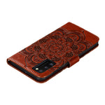 Imprint Mandala Flower Leather Wallet Case with Lanyard for Samsung Galaxy A41 (Global Version)